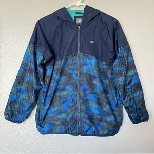GapFit Boys Elysian Blue Hooded Lightweight Windbreaker Size Large